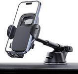 Car Phone Holder, (Bumpy Roads Friendly) Phone Holders for Your Car Dashboard Windshield, 360° Adjustable (4.8-7") Telescopic Arm, Suction Cup Cell Phone Holder for Truck Cradles for All Smartphones