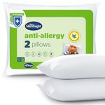 Silentnight Anti Allergy Firm Pillows 2 Pack – Firm Support Pillows with Fibre Core Ideal for Side Sleepers and Neck and Shoulder Pain Relief – Hypoallergenic – Pack of 2,White