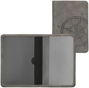 kwmobile Registration and Insurance Holder - Car Document Holder for Vehicle Documents and Cards - PU Leather with Design - Grey