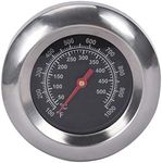 GasSaf 3" BBQ Temperature Gauge Thermometer Replacement for Master Forge, Cuisinart, Backyard, Uniflame and Other Gas Grill, Stainless Steel High Temperature Heat Indicator -100F to 1000F