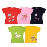 Lush Plush Baby Girls Cotton Half Sleeve Tshirts Pack for (12 Months, 18 Months, 24 Months, 1-2, 2-3, 3-4, 4-5, 5-6, 6-7, 7-8, 8-9, 9-10, 10-11 Years) Multicolour