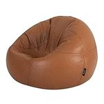 icon Luxury Real Leather Bean Bag - Genuine Leather Designer Bean Bags - Giant Panelled Leather Chair