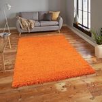 Everest 5 cm Thick Pile Shaggy Modern Area Rugs Small to Large Rugs Floor Living Room Hall Bedroom Rugs Rugs Rug Runners Orange 80 x 150 cm (2ft 8" x 4ft 11")