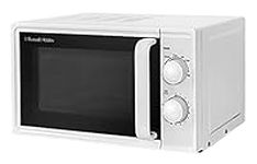 Russell Hobbs 17L Small Microwave White Manual Textures 700W with 5 Power Levels & 30 min Timer, Defrost Function & Easy Clean, RHM1725