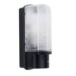 MiniSun Modern Outdoor Heavy Duty Black Plastic IP44 Rated Dusk to Dawn Bulkhead Security Wall Light