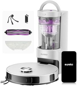 EUREKA E20 Evo Plus Robot Aspirateur Laveur avec Station sans Sac Aspiration 10000 Pa Aspirateur Robot Autovidange, Anti Enchevêtrement pour Cheveux Poils d'Animaux, Soulèvement de Serpillière 10mm