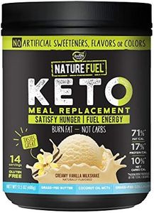 Nature Fuel Keto Meal Replacement Powder, Gluten Free with Coconut Oil, MCT Oil and Grass-Fed Butter, Creamy Vanilla Milkshake, 14 Servings