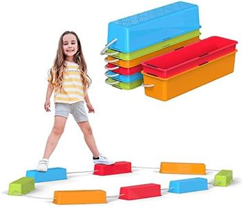 Special Supplies Stepping Stones for Kids Balance Beams 8 Set Non-Slip Textured Surface and Slip Resistant Floor Rubber Edges, Promote Agility, Strength, Active Play