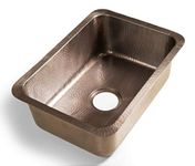 Monarch Abode 17090 Pure Copper Hand Hammered Highball Single Bowl Kitchen Sink (17 inches) (Pure Copper, 21 inches)