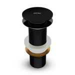 Plantex Pure Brass Waste Coupling for Wash Basin/5 inch Drain Out let System Full Thread Pop up Waste Coupling for Wash Basin (Glossy Black - Pack of 1)