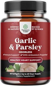 Super Concentrated Odorless Garlic Supplement - No Smell Easy to Swallow Antioxidant Garlic Pills for Immune Support and Heart Health - Odorless Garlic Softgels with Parsley Non GMO and Gluten Free