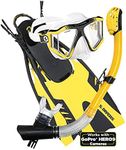 U.S. Divers Lux Mask Fins Snorkel GoPro Ready Set, Yellow, Small/Medium