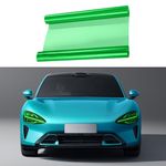 RGOAANC 12×48 Inches Car Light Tint Film, Light Self-Adhesive Tint Film, Auto Taillight Vinyl Wrap Film, Car Accessories Light Headlight Cover Protection Film Universal for Vehicles (Green)