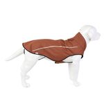 Mile High Life | Dog Raincoat | Adjustable Water Proof Pet Clothes | Lightweight Rain Jacket with Reflective Strip | Easy Step in Closure (XS,Brown)