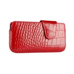 Sena 826517 Laterale Leather Holster for iPhone 5, 1-Pack, Retail Packaging (Croco Red)