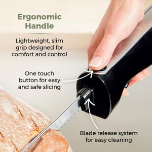 Tower Electric Knife – Black Stainless Steel Blade