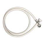 Universal Washing Machine Dishwasher Hose Fill Inlet Pipe Feed Hose with 90 Degree Bend - 1.5m White Cold Water Hose with 3/4 Inch Connection