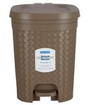 Kolorr Stitch Pedal Waste Bin Modern Design Trash Can Plastic Dustbin - 15L (Brown)