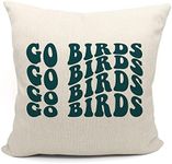 Mancheng-zi Trendy Groovy Go Birds Football Pillow Covers,Football Throw Pillow Covers 18x18,Football Fan Gifts,Football Pillows,Football Gift