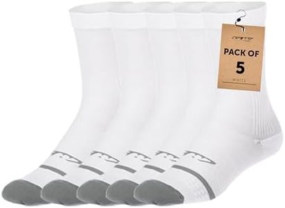 GW BICYCLES Cycling Socks, Pack of 3-5 (7”) Length Biking Socks for Road Cycling, Firm Compression, White (Pack of 5), One Size