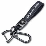 Tcuisuy Genuine Leather car Keychain Suitable for Infiniti QX50 Q50 Q70 Q70L Q60 QX30 QX60 QX80 Key Ring Lanyard Accessories Key Chain Keyring Business Gift Birthday Present,Black