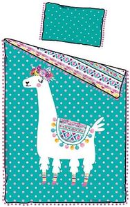 South Shore DreamIt Twin Comforter and Pillowcase Festive Llama, Turquoise and Pink