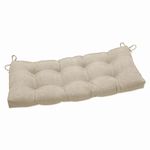 Pillow Perfect Tory Solid Indoor/Outdoor Wicker Patio Sofa/Swing Cushion Tufted, Weather and Fade Resistant, 18" x 48", Ivory