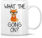 Retreez Funny Mug - What The Fox Going on? 11 Oz Ceramic Coffee Mugs - Funny, Sarcasm, Sarcastic, Motivational, Inspirational Birthday Gifts for Friends, Coworkers, Siblings, dad or mom