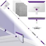 Wall & Skirting Board Cleaner, Baseboard Cleaning Tool Duster with 57" Long Handle,Wall Cleaner Mop with 5 Reusable Cleaning Pads and Bristles Brush for Ceiling, Floor, Window