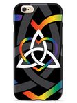 Inspired Cases - 3D Textured iPhone 6 Plus/6s Plus Case - Rubber Bumper Cover - Protective Phone Case for Apple iPhone 6 Plus/6s Plus - Celtic Sisters Knot - Rainbow - Black