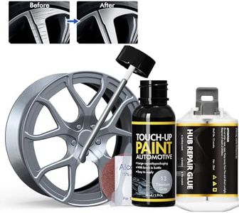 XTryfun Titanium Gray Rim Touch Up Paint, Rim Repair Kit Curb Rash, Wheel Touch Up Paint for Quickly Fix Rim Scratches, Chips and Surface Damage