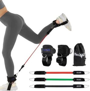 Yes4All Ankle Strap for Cable Machines and Resistance Bands, Work Out Cuff Attachment for Home & Gym, Booty Workouts/Glutes Exercises - Three Level Resistance Bands