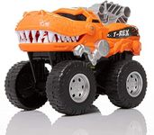 BUILD ME Powerful Dinosaur Monster Truck with Chomping, Roaring T-Rex - Battery Powered Lights Up with Engine Sounds- Great Dinosaur Toys for Boys and Girls