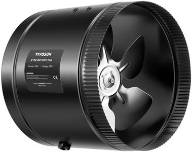 VIVOSUN Inline Booster Duct Fan 8” 420 CFM, HVAC Exhaust Ventilation Fan with Low Noise for Basements, Bathrooms, Kitchens, Attics, Grow Tents, Black
