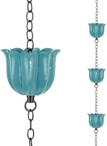 giole 8.2ft Rain Chain with 10 Cup for Outside Gutters, Eaves, Drainage