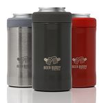 Beer Buddy​ Insulated Can Holder – Vacuum-Sealed Stainless Steel – Beer Bottle Insulator for Cold Beverages – Thermos Beer Cooler ​Suited for Any Size​ Drink - One Size Fits All (Matte Grey)