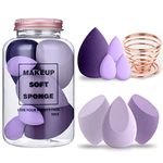 Makeup Sponge, 7 Pcs Beauty Sponge, Beauty Makeup Sponge Blender for Cream, Powder, Liquid (Purple)