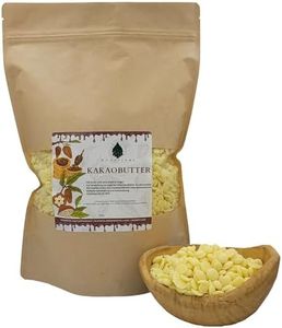 Woodflame Burro di cacao, pastiglie, 100 g, perfetto per cosmetici, naturalmente vegano e puro, teobroma cocoa burro, qualità alimentare