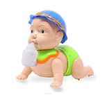 Toyshine Battery Operated Crawling Baby Toy with Light and Music for Kids Baby Multi color