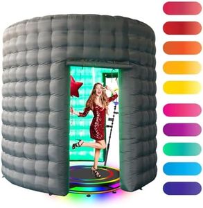 Photo Booth Inflatable Silver Reflective with LED 360 Photo Booth Inflatable Enclosure Suitable for Birthday Parties/Weddings/Mall Advertisements/Photography Props Etc（13.12FT）