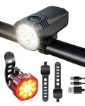 Bike Lights Front and Back 9 LED Bike Lights featuring IP65 waterproofing rechargeable set for prolonged use lightweight 8-hour running time bicycle lights perfect for road and mountain night riding