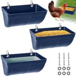 Hipykat Chicken Feeder Trough – No Waste Hanging Poultry Fence Feeder Accessories - Feed and Water Feeding Container Bucket for Coop Hens Goat Duck Goose Deer Sheep Piglets Livestock Supplies (3PCS)
