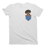 Dachshund Cute Funny Pocket Dog - Mens or Womens Organic Cotton Pet Kids T-Shirt