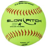 Champro 11" Slow Pitch Practice Softballs with Flat Seams and Durahide Cover, 12 Pack