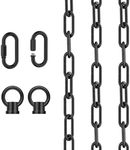 12 Feet Industrial Black Light Fixture Chain, Adjustable Metal Pendant Chandelier Chain Extension with Detachable Link, Maximum Load is 66 Pounds