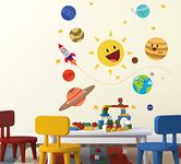 Wallstick 'Happy Planets' Wall Sticker (Vinyl, 65 cm x 110 cm, Multicolor)