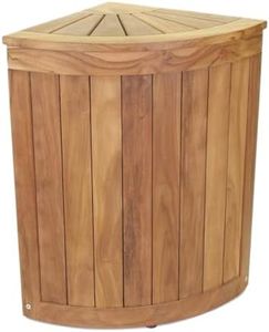 AquaTeak Kai Corner Teak Laundry & Storage Hamper