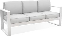 Vakollia Modern Aluminum Outdoor Patio Couch 3 Seat Sofa with Olefin Cushions