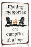 Camping Metal Tin Sign Making Memories One Campfire at a Time Sign Retro Camping Accessories for Outside & Inside Wall Decoration Patio Home Wall Decor Plaque 8x12 Inch