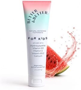 Better & Better Fluoride Free Kids Toothpaste | Naturally Derived Micro Hydroxyapatite | Juicy Watermelon Flavor | Vitamins D3, E, B12 | Remineralizing | 3.4oz